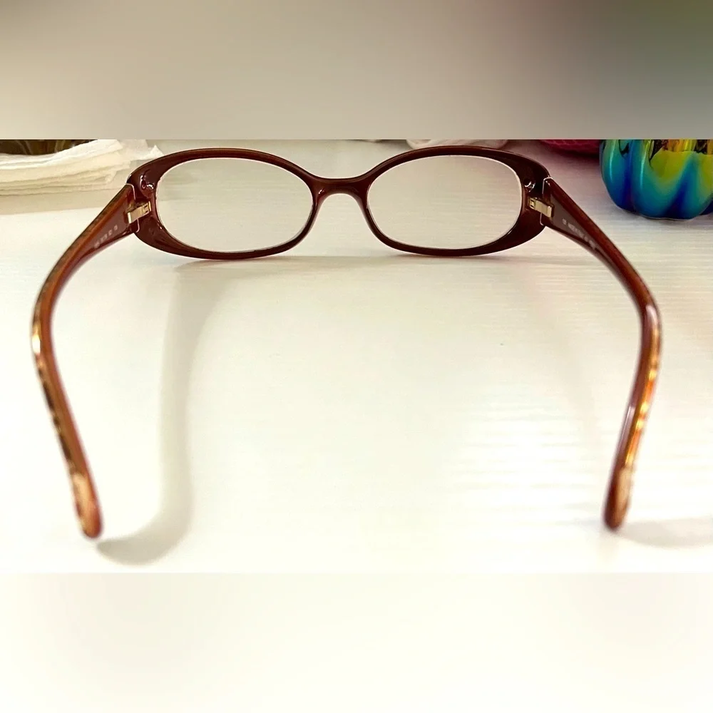 FENDI F935 51•16 621 135 Women’s Eyeglasses Brwn Gradient Oval frame FF on sides